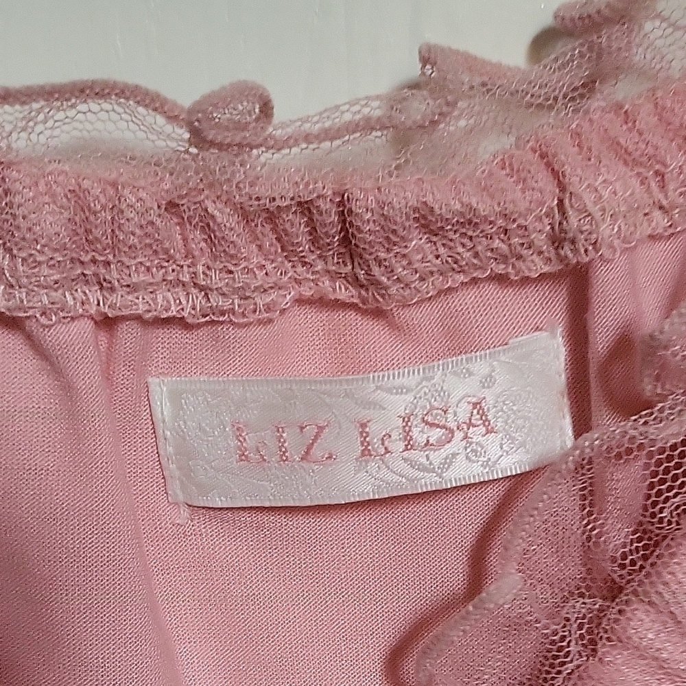 LIZ LISA | Womens Small Pink Ruffled Crop Top - Picture 2 of 6